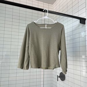 Anthropologie green quilted top.